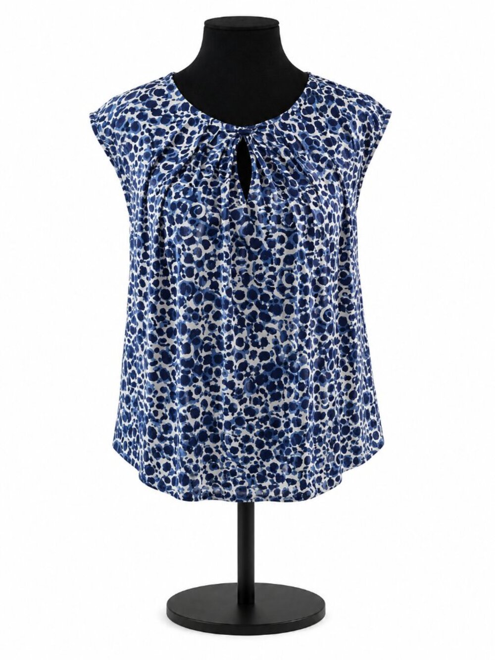 Jones Studio Navy & White Patterned Blouse Size L